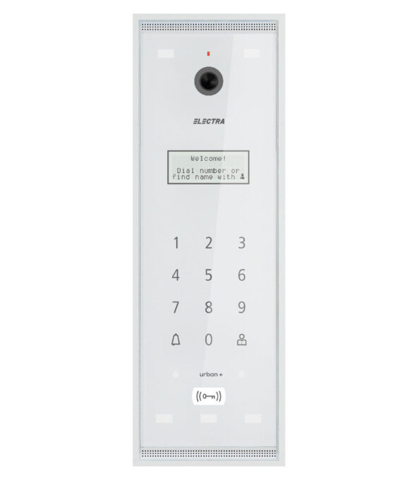 Post de exterior videointerfon Electra, blocuri 40 apartamente, montaj aparent, acces cu RFID, alb, VPE.0BS03.ELWTL
