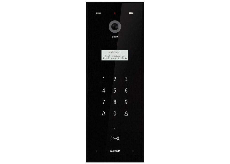 Post exterior videointerfon pentru blocuri, 255 apartamente, negru, aparent, Electra Touch Line, VPE.0BS03.ELBTL