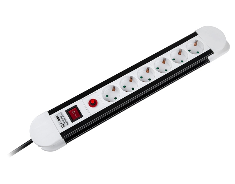 Prelungitor cu 6 prize, 16A, 3500W, lungime 1.5m, protectie la supratensiune, URZ3069-1.5