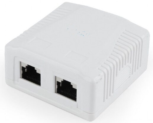 Priza dubla aplicata FTP CAT6, Gembird NCAC-2F6-01 1 Priza dubla aplicata FTP CAT6, Gembird NCAC-2F6-01