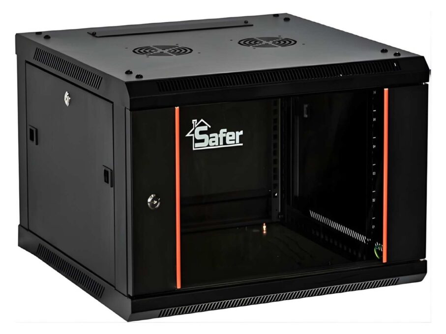 Rack 9U, montaj pe perete, 600x450, yala cu cheie, usa din sticla securizata, Safer SAF-WMA-6409 1 Rack 9U, montaj pe perete, 600x450, yala cu cheie, usa din sticla securizata, Safer SAF-WMA-6409