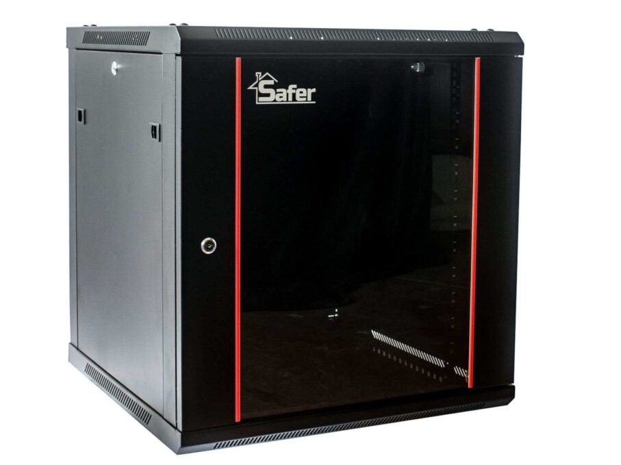 Rack de perete 12U, 19 inch, 600x600, usa din sticla securizata, capacitate 80 kg, Safer SAF-WS80-6612 1 Rack de perete 12U, 19 inch, 600x600, usa din sticla securizata, capacitate 80 kg, Safer SAF-WS80-6612
