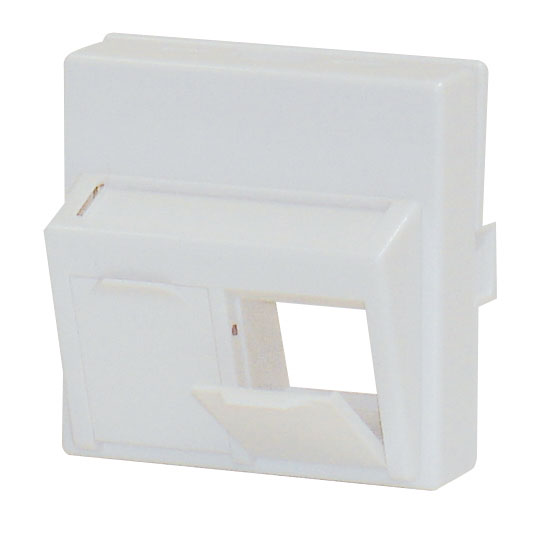 Rama dubla 45x45 inclinata Schrack HSEMD02W2F, pentru module RJ45, IP20 1 Rama dubla 45x45 inclinata Schrack HSEMD02W2F, pentru module RJ45, IP20