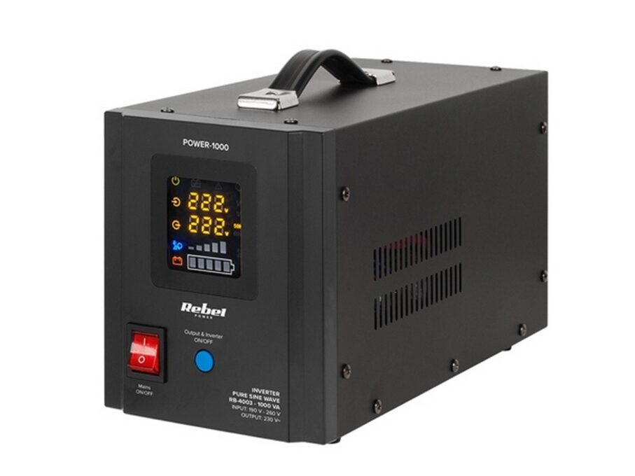 UPS centrale termice Rebel RB-4003, 1000VA, 700W, 12V, sinus pur