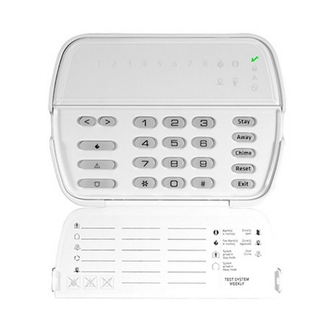 Tastatura LED, 8 zone afisate, 5 taste programabile, 4 LED-uri, modul radio inclus, DSC RFK5508
