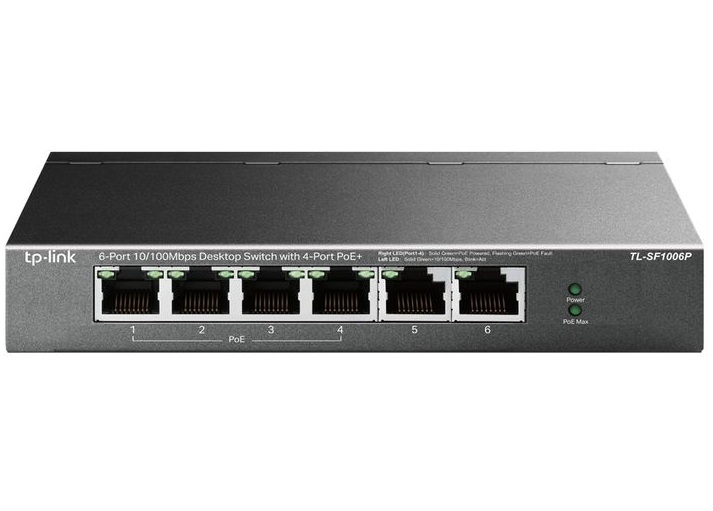 Switch cu 6 porturi, 6x LAN, 4 x PoE+, 67 W, TP-Link, TL-SF1006P 1 Switch cu 6 porturi, 6x LAN, 4 x PoE+, 67 W, TP-Link, TL-SF1006P