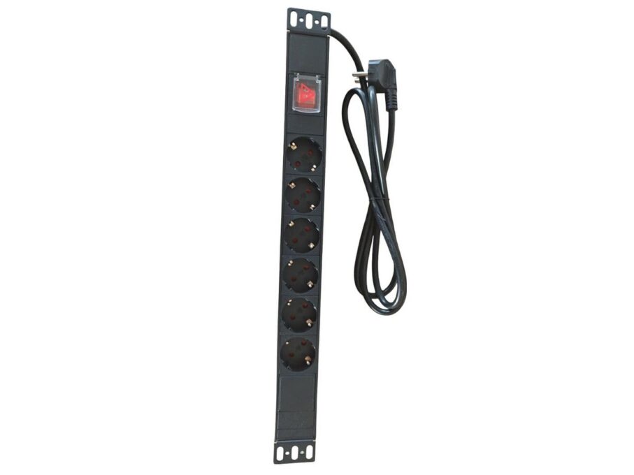 Prelungitor 6 prize, comutator, cablu de 2m, mufe Schuko, Safer SAF- PDU6 1 Prelungitor 6 prize, comutator, cablu de 2m, mufe Schuko, Safer SAF- PDU6