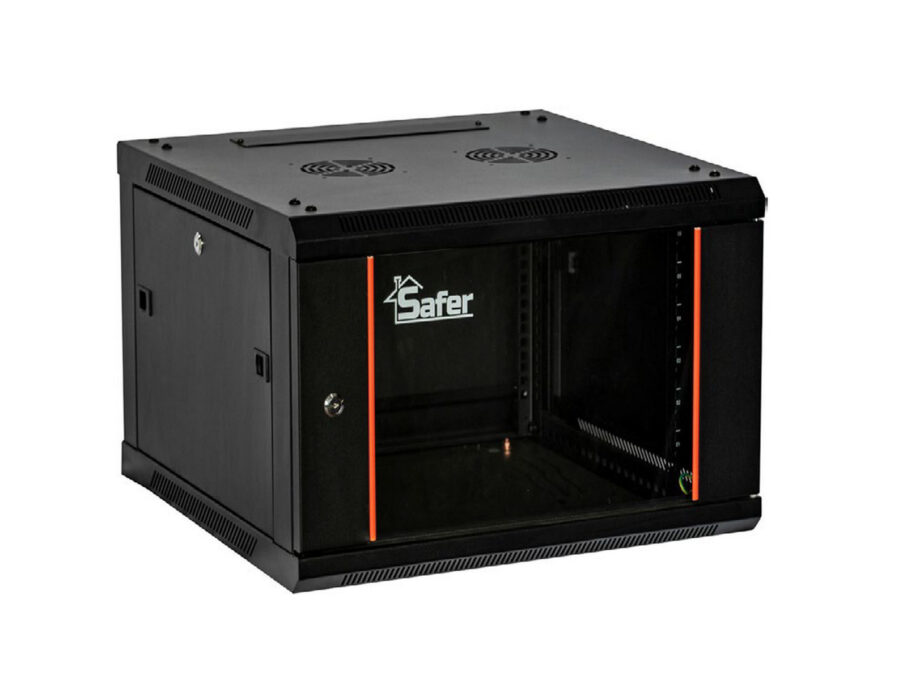 Rack 6U cu montaj pe perete, 600x450, usa din sticla securizata, yala cu cheie, Safer SAF-WMA-6406 1 Rack 6U cu montaj pe perete, 600x450, usa din sticla securizata, yala cu cheie, Safer SAF-WMA-6406