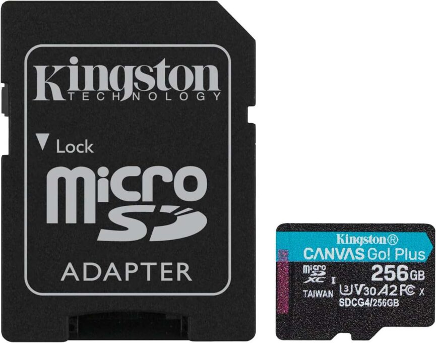 Card de memorie microSD 256GB Kingston CANVAS GO Plus, pana la 200 Mb/s, SDCG4/256GB 1 Card de memorie microSD 256GB Kingston CANVAS GO Plus, pana la 200 Mb/s, SDCG4/256GB