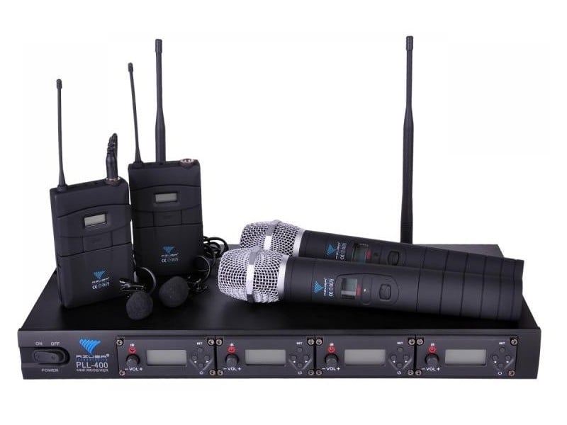 Set 4 microfoane wireless lavaliera + mana UHF Azusa MIK0116 1 Set 4 microfoane wireless lavaliera + mana UHF Azusa MIK0116