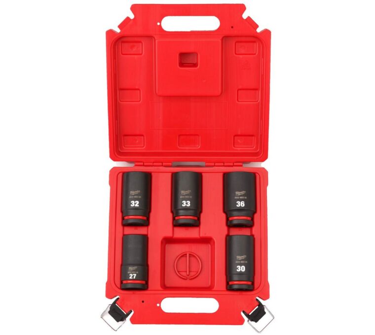 Set chei tubulare lungi Milwaukee, prindere 3/4 inch, 5 piese (27, 30, 32, 33, 36 mm), 4932498750
