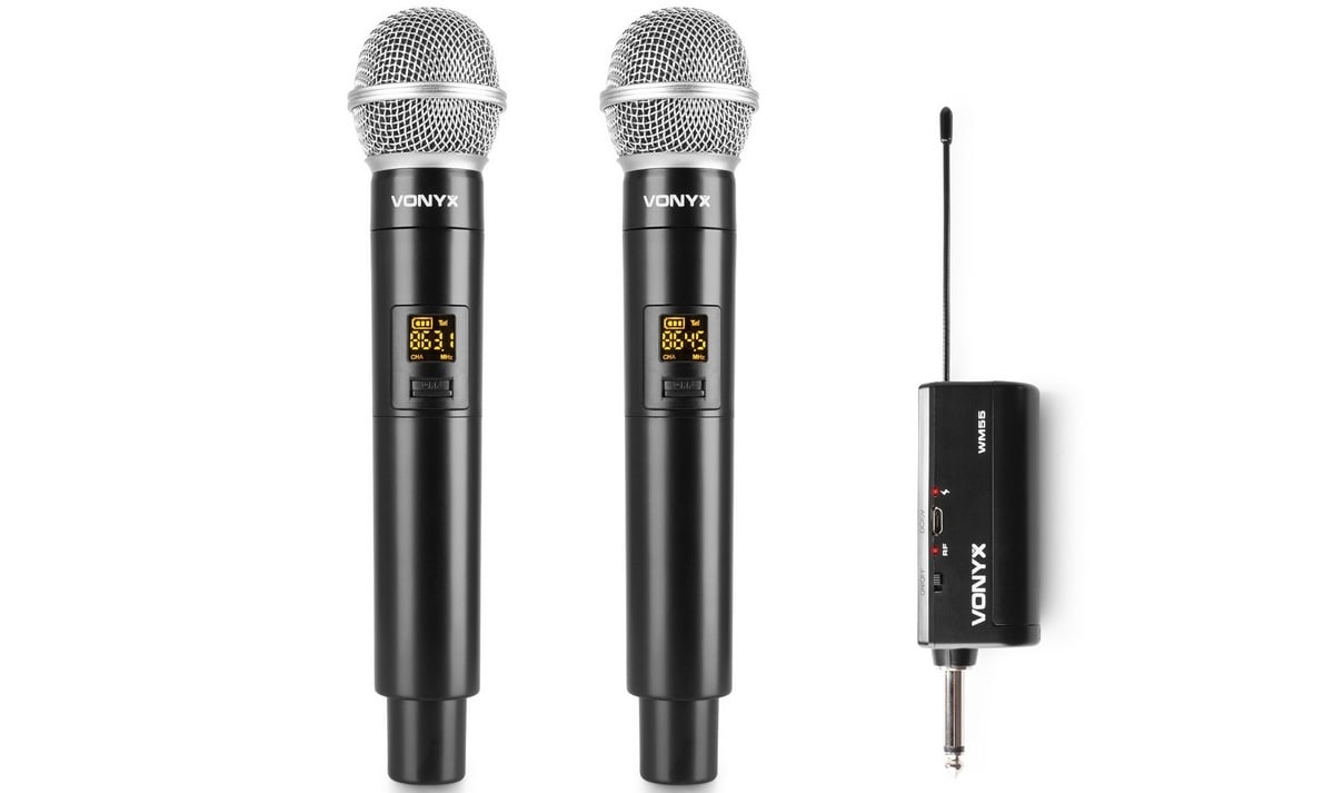 Set 2 microfoane wireless UHF Vonyx WM552, Plug and Play 1 Set 2 microfoane wireless UHF Vonyx WM552, Plug and Play