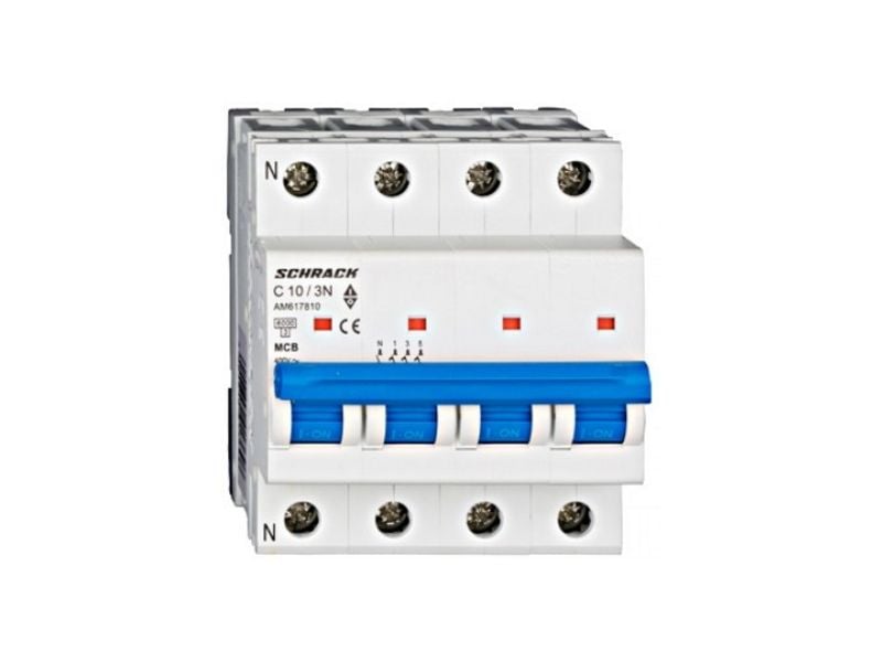 Siguranta automata 3P+N C10A 6kA SCHRACK AM617810 1 Siguranta automata 3P+N C10A 6kA SCHRACK AM617810