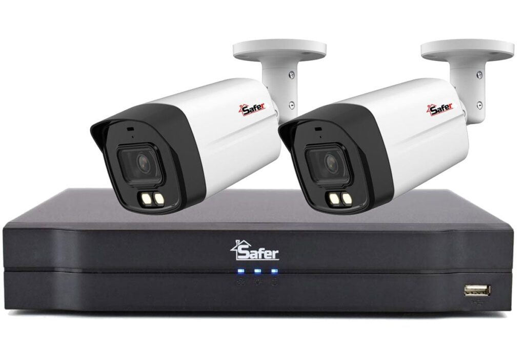Sistem 2 camere exterior, 5MP 2K, Iluminare duala 40m, Lentila 2.8 mm, Audio, DVR 4 canale Safer KITSAF-2X-5MP28IL40