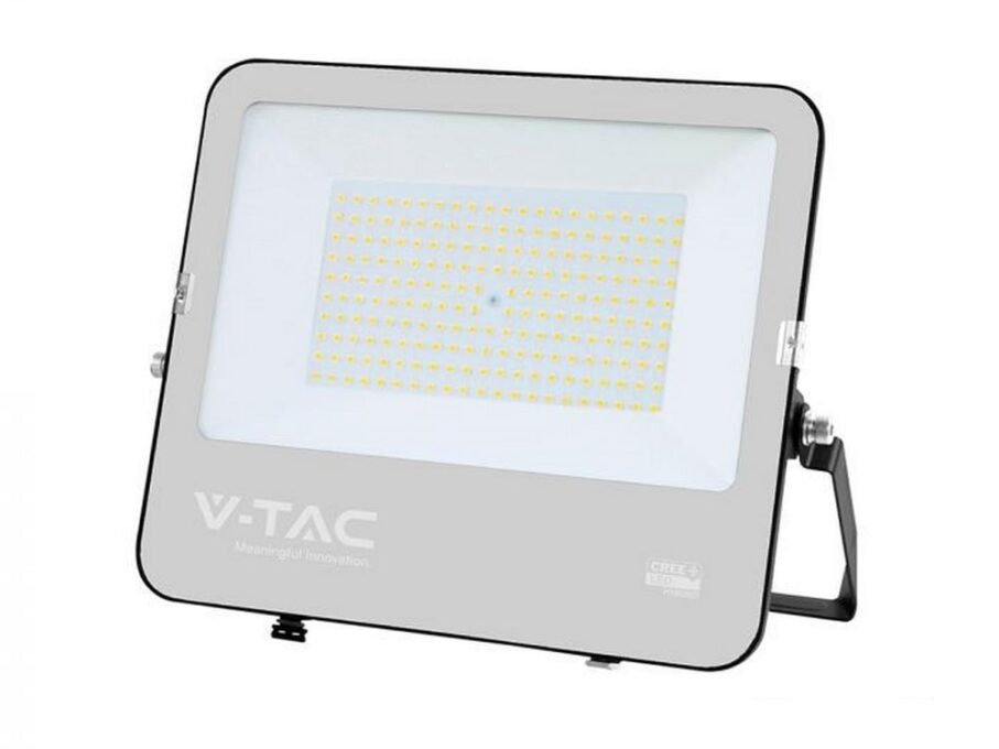 Proiector LED exterior V-TAC 150W, cip CREE, corp negru, sticla gri, 6500K, 135lm/W, aluminiu, IP65, SKU-232026
