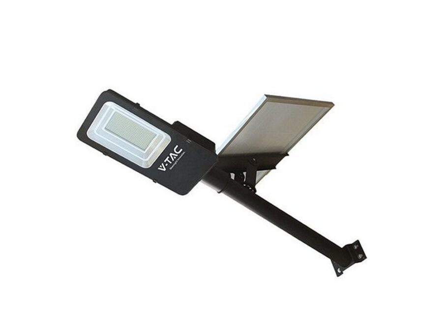 Lampa stradala solara hibrida LED V-TAC, 50W, 4000 Lm, 6500K, baterie 50.000mAh, aluminiu, IP65, SKU-23579 1 Lampa stradala solara hibrida LED V-TAC, 50W, 4000 Lm, 6500K, baterie 50.000mAh, aluminiu, IP65, SKU-23579