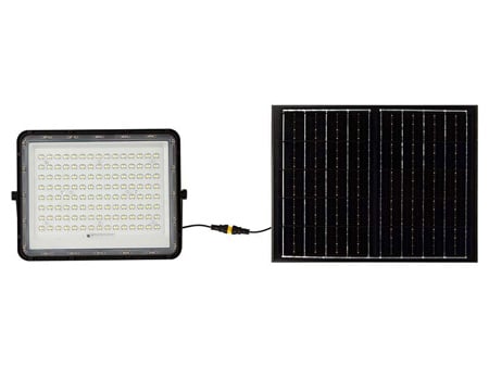 Reflector LED cu panou solar 20W, 1800lm, culoare lumina alb rece, IP65, telecomanda, aluminiu negru, V-Tac SKU-7827