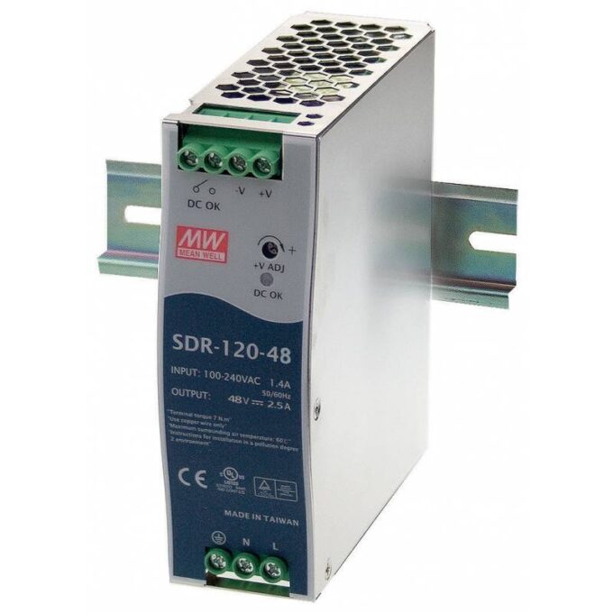 Sursa 48V - 2.5Ah montaj pe sina DIN Mean Well SDR-120-48 1 Sursa 48V - 2.5Ah montaj pe sina DIN Mean Well SDR-120-48