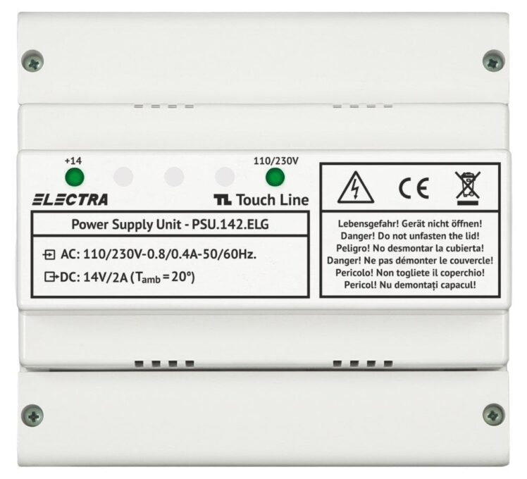 Sursa de alimentare aditionala Electra PSU.142.ELG, 14V, 2A, montaj sina DIN, carcasa ABS 1 Sursa de alimentare aditionala Electra PSU.142.ELG, 14V, 2A, montaj sina DIN, carcasa ABS