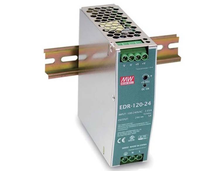 Sursa de alimentare Mean Well EDR-120-24, 24V, 5A, montare pe sina DIN 1 Sursa de alimentare Mean Well EDR-120-24, 24V, 5A, montare pe sina DIN