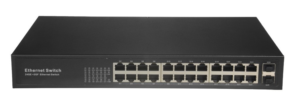Switch 24 porturi RJ45, 2 porturi SFP, pana la 1000Mbps, 20W, Plug and play, Safer TS-SW2624GT-2GF 1 Switch 24 porturi RJ45, 2 porturi SFP, pana la 1000Mbps, 20W, Plug and play, Safer TS-SW2624GT-2GF