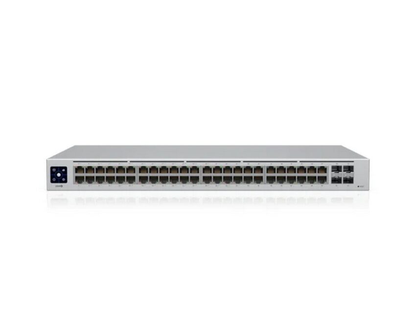 Switch Ubiquiti UniFi USW-48-POE, 52 porturi, 32x PoE 195W, Gigabit, 4 porturi SFP, cu management, montare in rack