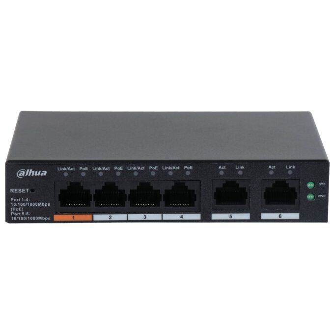 Switch 4 porturi PoE, Cloud Managed, Gigabit, Dahua CS4006-4GT-60 1 Switch 4 porturi PoE, Cloud Managed, Gigabit, Dahua CS4006-4GT-60