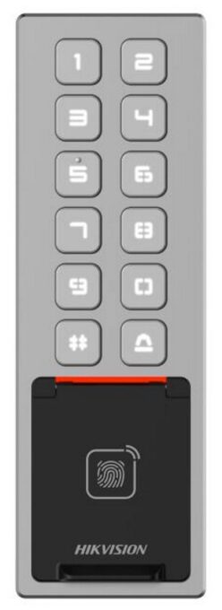 Terminal de control acces, Hikvision DS-K1T805MBWX, Card Mifare 13.56 MHz, Pin, Aplicatie, Bluetooth, IP65, IK08 1 Terminal de control acces, Hikvision DS-K1T805MBWX, Card Mifare 13.56 MHz, Pin, Aplicatie, Bluetooth, IP65, IK08