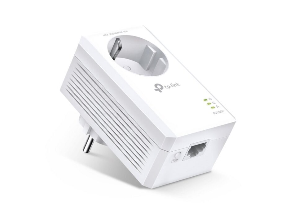 Priza cu adaptor PowerLine AV1000 Tp-Link TL-PA7017P, port Gigabit 1000Mbps, 16A, economiseste energie, plug and play, alb 1 Priza cu adaptor PowerLine AV1000 Tp-Link TL-PA7017P, port Gigabit 1000Mbps, 16A, economiseste energie, plug and play, alb