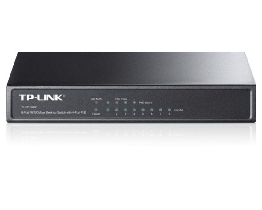 Switch 8 canale 4 porturi POE 100Mb/S 57W Tp-Link TL-SF1008P 1 Switch 8 canale 4 porturi POE 100Mb/S 57W Tp-Link TL-SF1008P