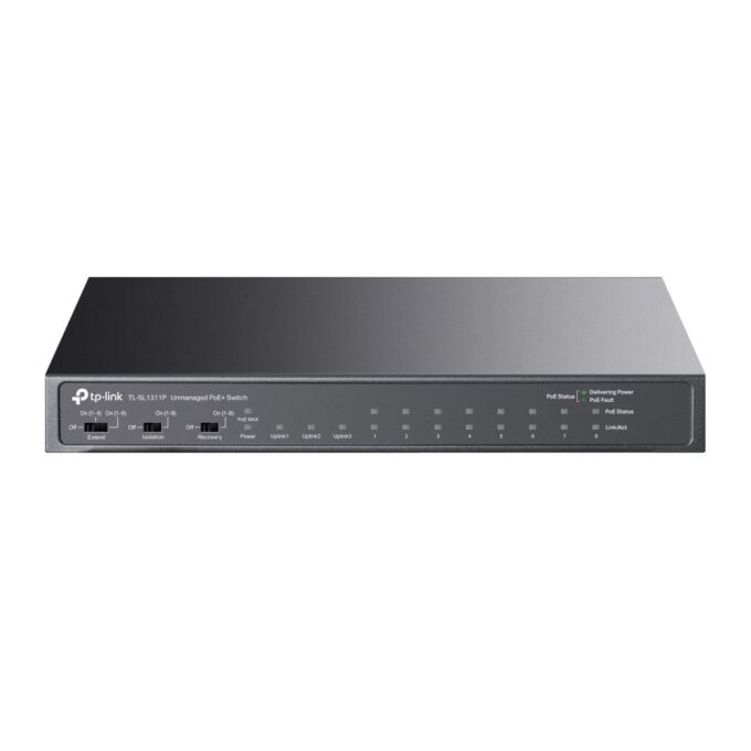 Switch 8 Porturi PoE + 3 Porturi Gigabit TP-Link TL-SL1311P 65W total, max 30W/Port 1 Switch 8 Porturi PoE + 3 Porturi Gigabit TP-Link TL-SL1311P 65W total, max 30W/Port