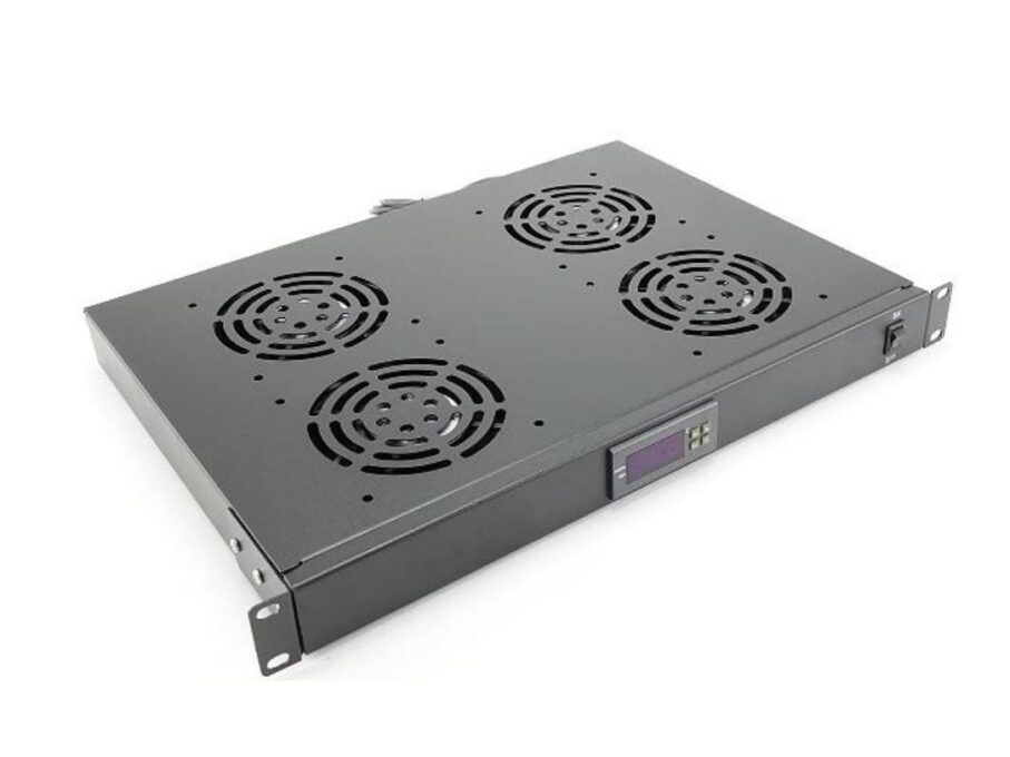 Cooler pentru rack, 4 ventilatoare, termostat, 1U, 19 inch, display LCD, IP23, Braun Group TS-CRK4VTERMO 1 Cooler pentru rack, 4 ventilatoare, termostat, 1U, 19 inch, display LCD, IP23, Braun Group TS-CRK4VTERMO