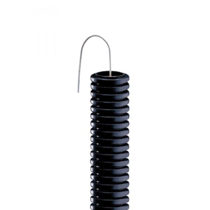 Tub copex Gewiss flexibil de culoare neagra cu sonda, diametru 20mm, rola 100 de metri, GEWISS20