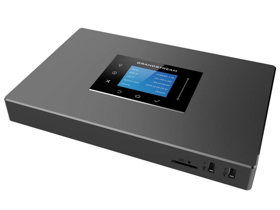 Centrala telefonica Grandstream IP PBX, 1000 utilizatori, ecran LCD, PoE+, 4x Rj11, 3x RJ45, 2x porturi USB, slot card SD, UCM6302 1 Centrala telefonica Grandstream IP PBX, 1000 utilizatori, ecran LCD, PoE+, 4x Rj11, 3x RJ45, 2x porturi USB, slot card SD, UCM6302