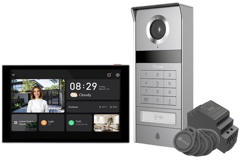 Videointerfon smart EZVIZ TP 9 Pro 4K , 2mm, IR, detectie persoane, audio bidirectional, NFC RFID QR, microSD + cloud, 24VDC, interior + exterior, CS-TP9 (4K NFC)