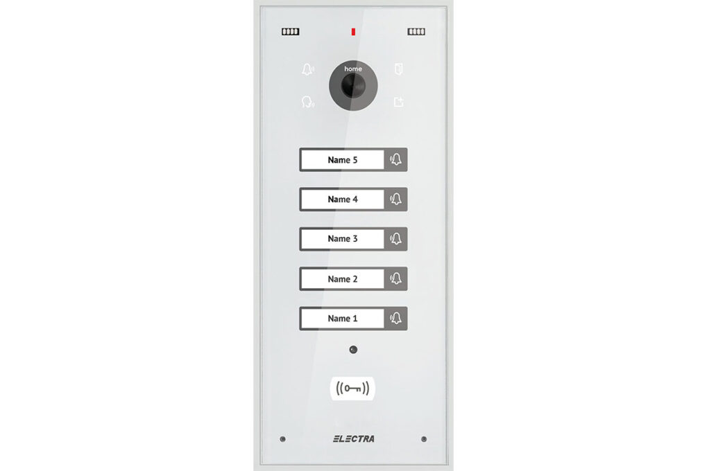Post exterior videointerfon Electra VPH.05S03.ELWTL, 5 familii, montaj aparent, IP44, alb