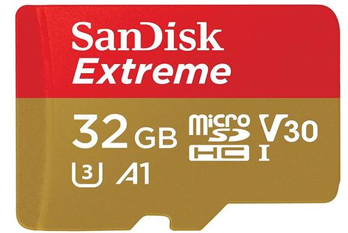 Card de memorie SanDisk Extreme, MicroSDHC, 32GB, pana la 100 MB/s, UHS-I U3, Class 10 + Adaptor SD 1 Card de memorie SanDisk Extreme, MicroSDHC, 32GB, pana la 100 MB/s, UHS-I U3, Class 10 + Adaptor SD
