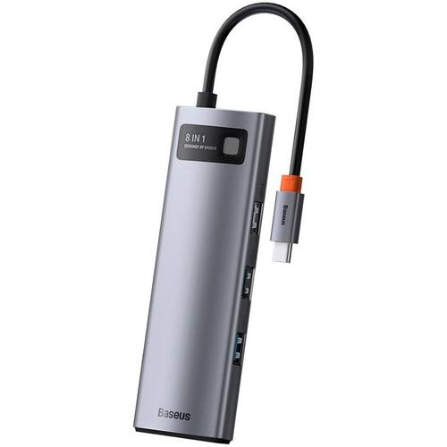 Docking Station Baseus Metal Gleam, conectare USB Type-C, 8 in 1 1 Docking Station Baseus Metal Gleam, conectare USB Type-C, 8 in 1