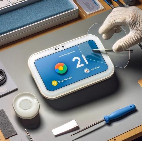 Serviciu montaj folie silicon Google Nest Hub 1 Serviciu montaj folie silicon Google Nest Hub