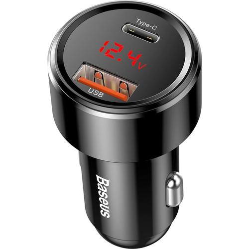 Incarcator auto Baseus Magic Series PPS USB, afisaj LED, 1 x USB 3.0, 1 x USB Type C, 45W, Negru 1 Incarcator auto Baseus Magic Series PPS USB, afisaj LED, 1 x USB 3.0, 1 x USB Type C, 45W, Negru