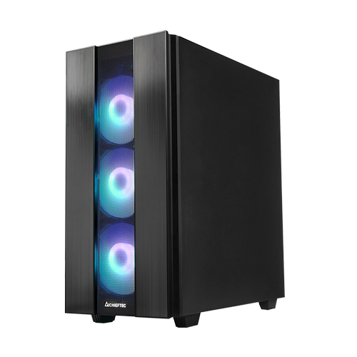 Carcasa Chieftec Middle Tower, ATX fara sursa, sticla securizata, 4xfan ARGB, USB 3.2 gen 1 x 1, USB Type-C x 1, Jack 3.5 mm, HUB, fan controller
