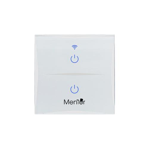 Intrerupator inteligent wireless Mentor WiFi 10A 1200W, dublu, cu touch 1 Intrerupator inteligent wireless Mentor WiFi 10A 1200W, dublu, cu touch