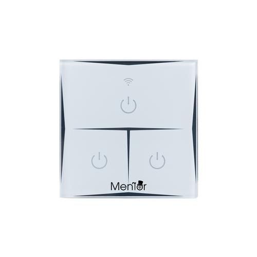 Intrerupator inteligent wireless Mentor WiFi 10A 1800W, triplu, cu touch 1 Intrerupator inteligent wireless Mentor WiFi 10A 1800W, triplu, cu touch