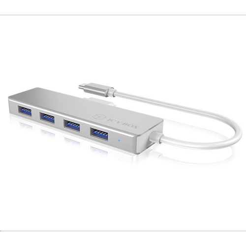Hub USB RaidSonic, ICY BOX, 4 porturi, Argintiu 1 Hub USB RaidSonic, ICY BOX, 4 porturi, Argintiu