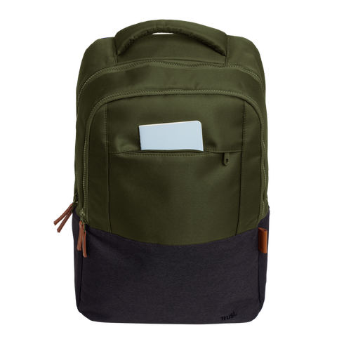 Rucsac laptop Trust Lisboa 16inch, material POM, RPET Polyester, RPET twill polyester, volum 23 L, Verde 1 Rucsac laptop Trust Lisboa 16inch, material POM, RPET Polyester, RPET twill polyester, volum 23 L, Verde