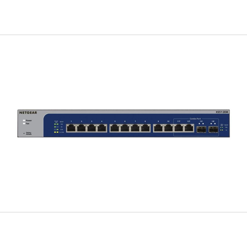 Switch Netgear Smart XS512EM, 12 Porturi Gigabit (Gri) 1 Switch Netgear Smart XS512EM, 12 Porturi Gigabit (Gri)