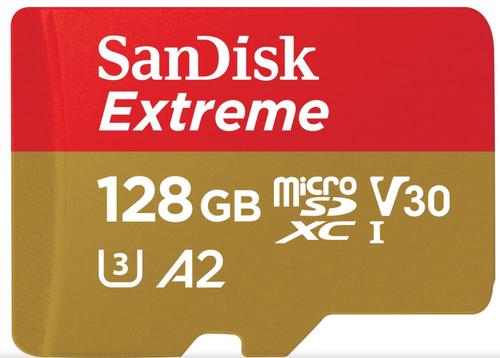 Card de memorie SanDisk Extreme SDSQXAA-128G-GN6AA, MicroSDXC, 128GB, UHS-I U3, Clasa 10, V30 + Adaptor SD 1 Card de memorie SanDisk Extreme SDSQXAA-128G-GN6AA, MicroSDXC, 128GB, UHS-I U3, Clasa 10, V30 + Adaptor SD