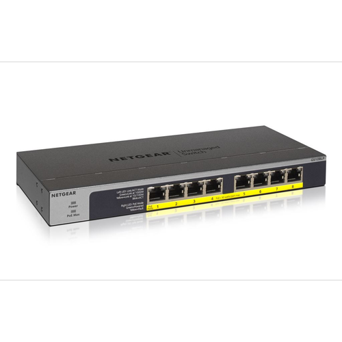 Switch Netgear GS108LP, 8 Porturi Gigabit, PoE+ 1 Switch Netgear GS108LP, 8 Porturi Gigabit, PoE+