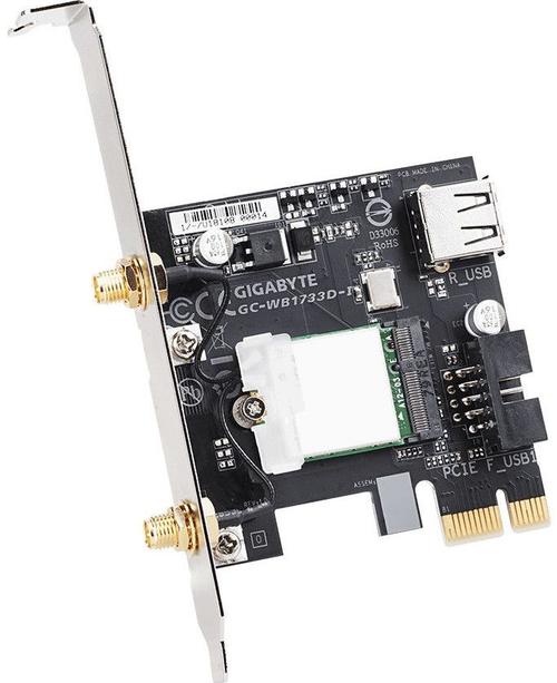 Adaptor Wireless Gigabyte GC-WB1733D-I, PCIe, 1733 Mbps, Dual Band, Bluetooth 5 1 Adaptor Wireless Gigabyte GC-WB1733D-I, PCIe, 1733 Mbps, Dual Band, Bluetooth 5