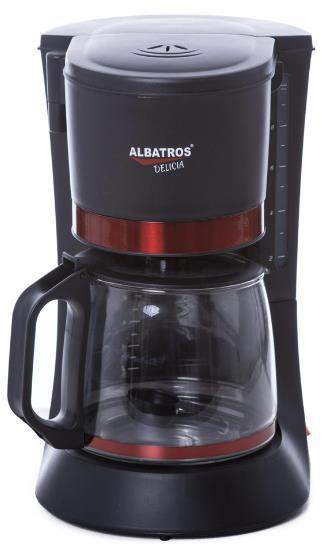 Cafetiera Albatros DELICIA, 1.2L, 680W (Negru/Rosu)